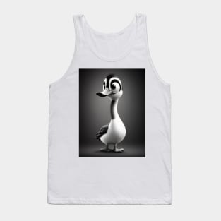 Cute funny duck black and white style Tank Top